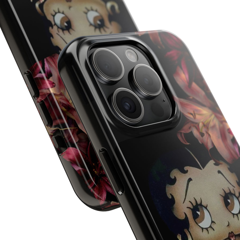 Betty Boop Red & Black Lily Phone Case — Tough Phone Case