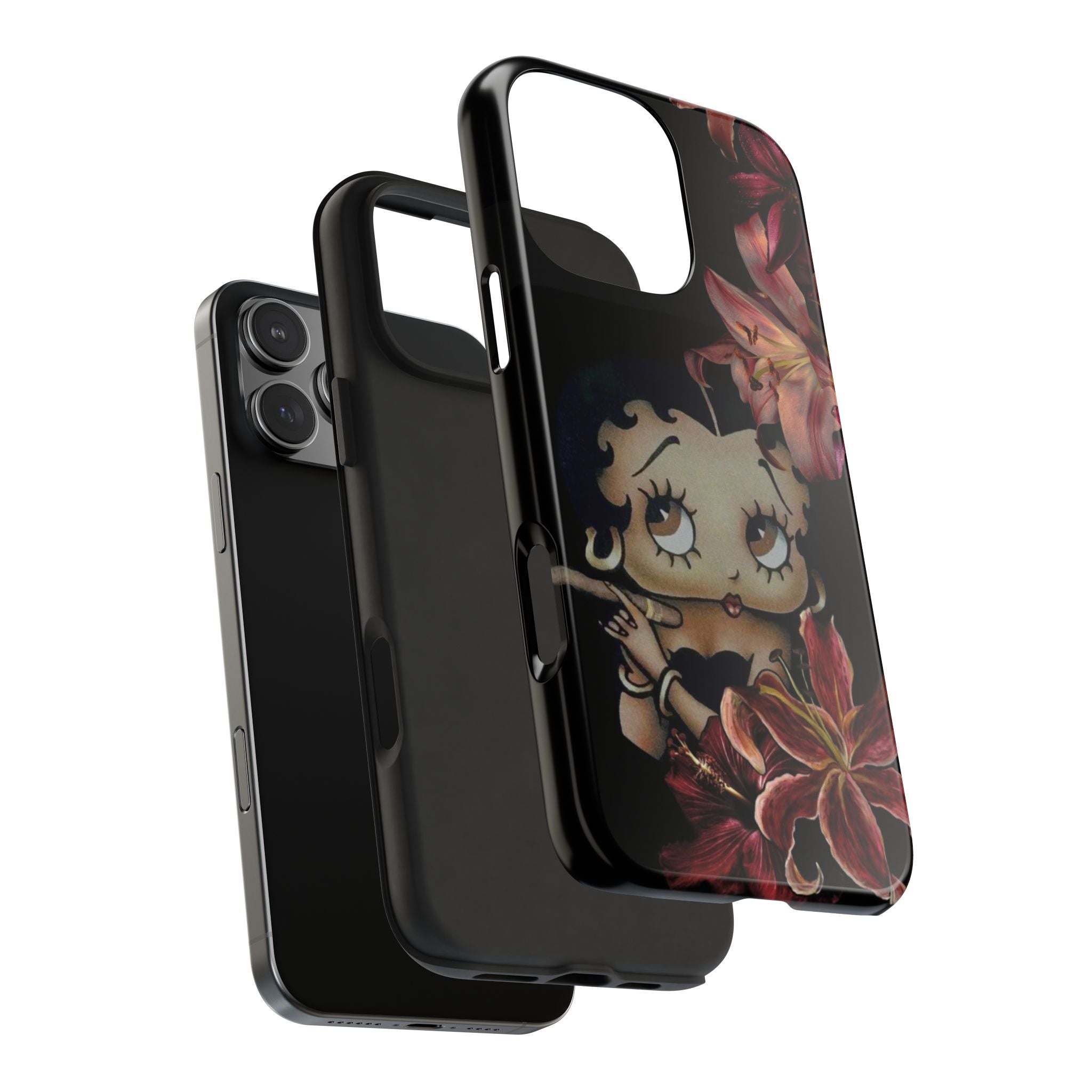 Betty Boop Red & Black Lily Phone Case — Tough Phone Case