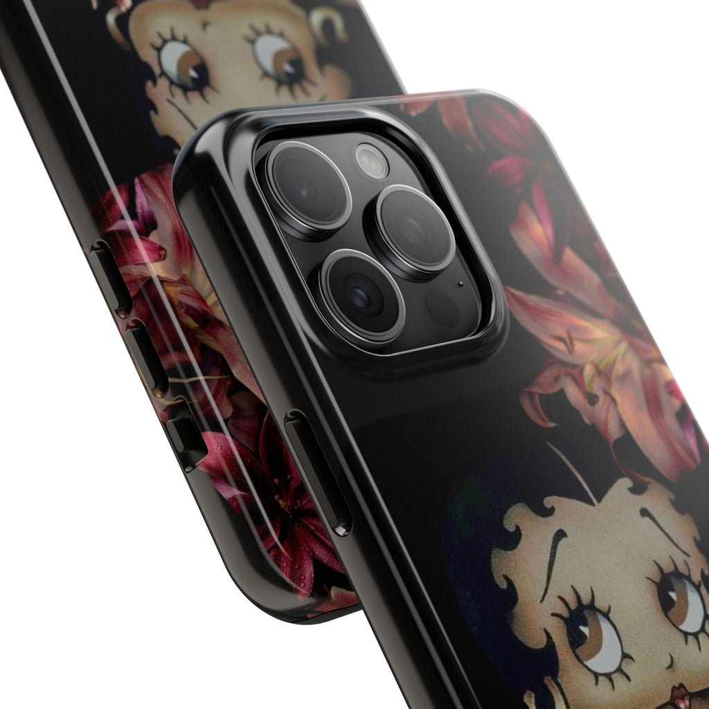 Betty Boop Red & Black Lily Phone Case — Tough Phone Case