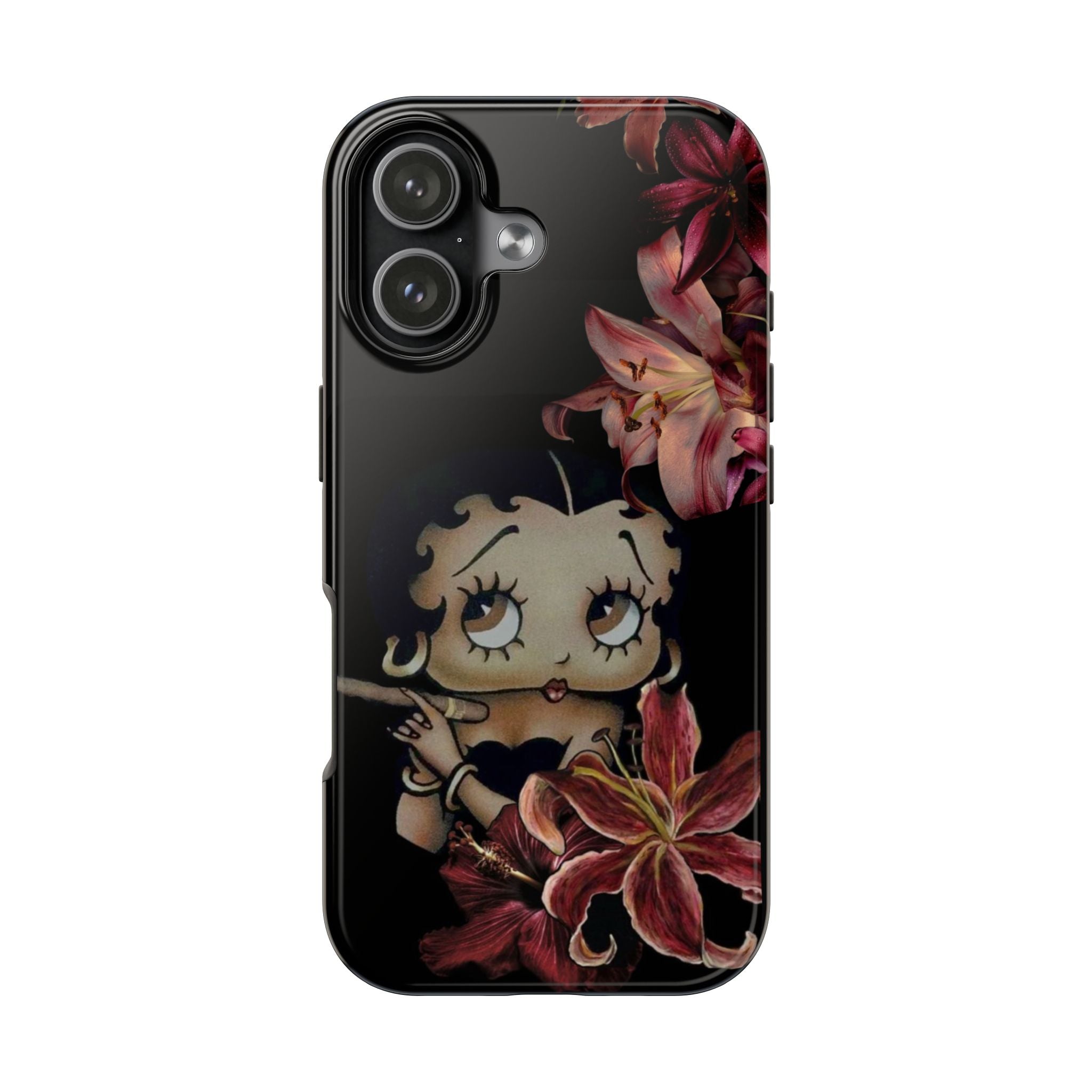 Betty Boop Red & Black Lily Phone Case — Tough Phone Case