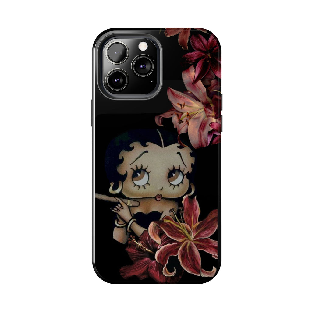 Betty Boop Red & Black Lily Phone Case — Tough Phone Case