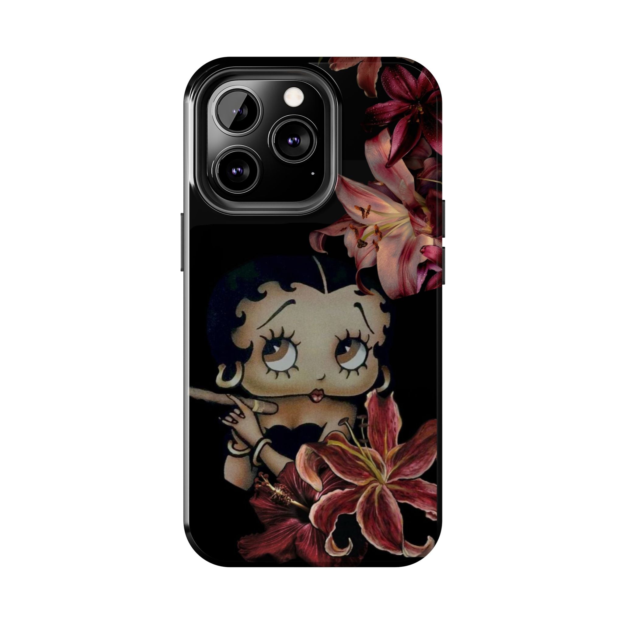 Betty Boop Red & Black Lily Phone Case — Tough Phone Case