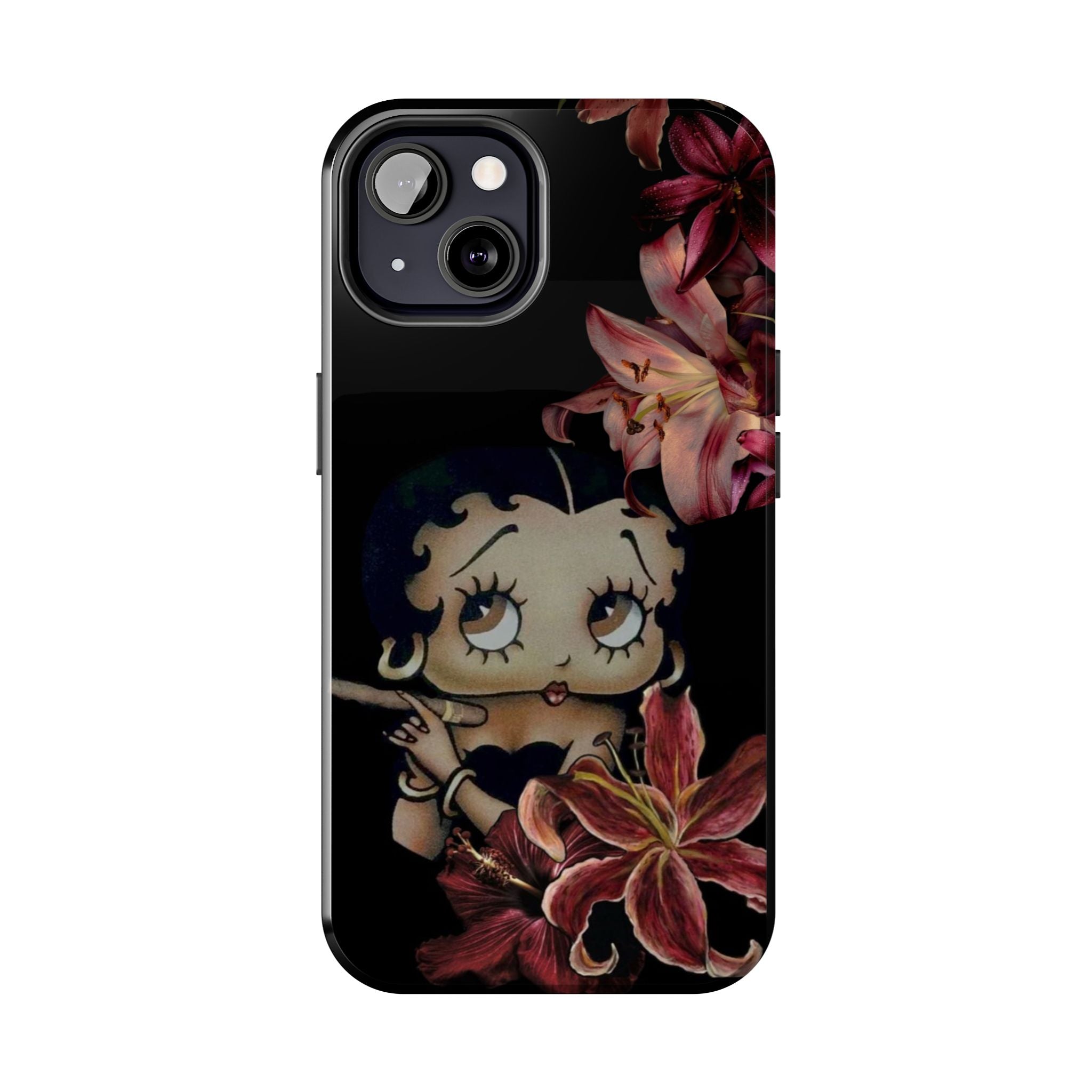 Betty Boop Red & Black Lily Phone Case — Tough Phone Case