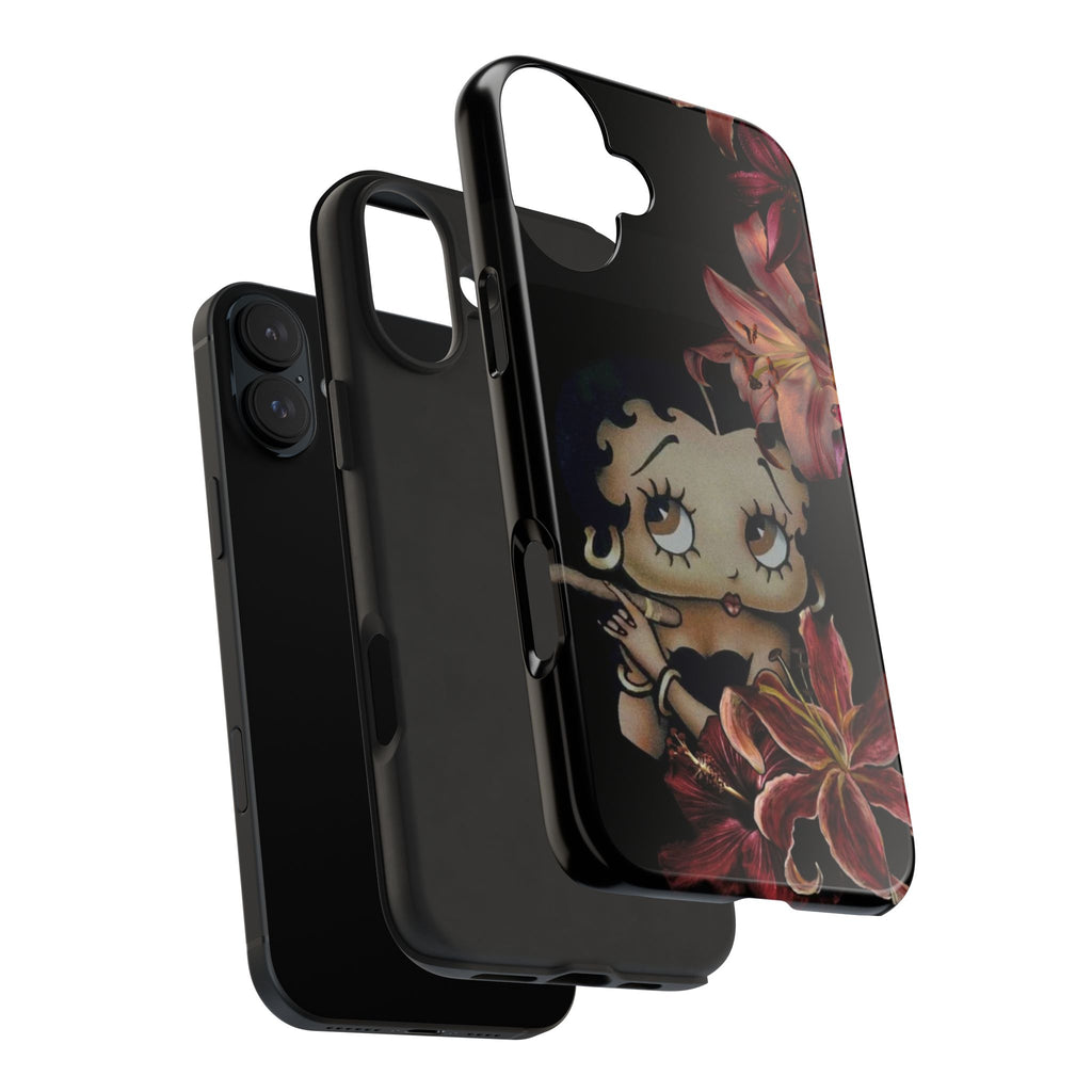 Betty Boop Red & Black Lily Phone Case — Tough Phone Case
