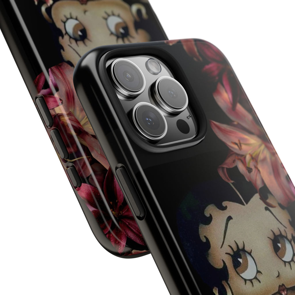 Betty Boop Red & Black Lily Phone Case — Tough Phone Case