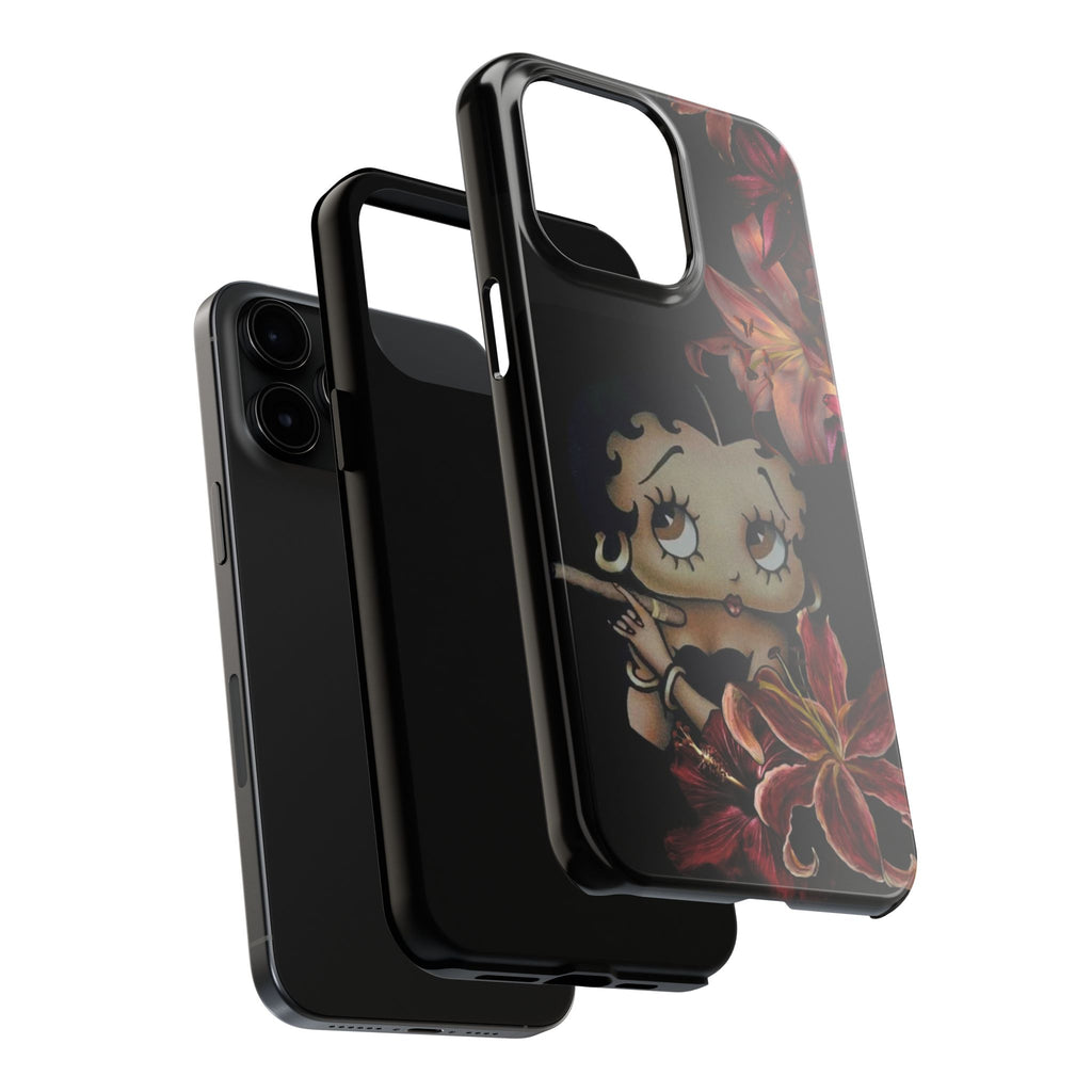 Betty Boop Red & Black Lily Phone Case — Tough Phone Case