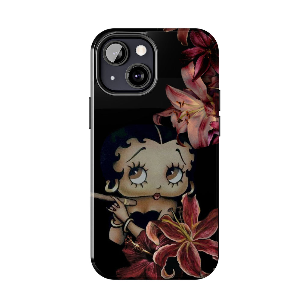 Betty Boop Red & Black Lily Phone Case — Tough Phone Case