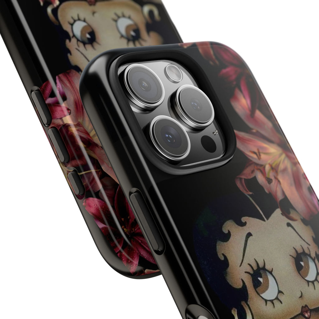 Betty Boop Red & Black Lily Phone Case — Tough Phone Case