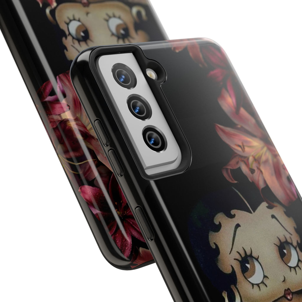 Betty Boop Red & Black Lily Phone Case — Tough Phone Case