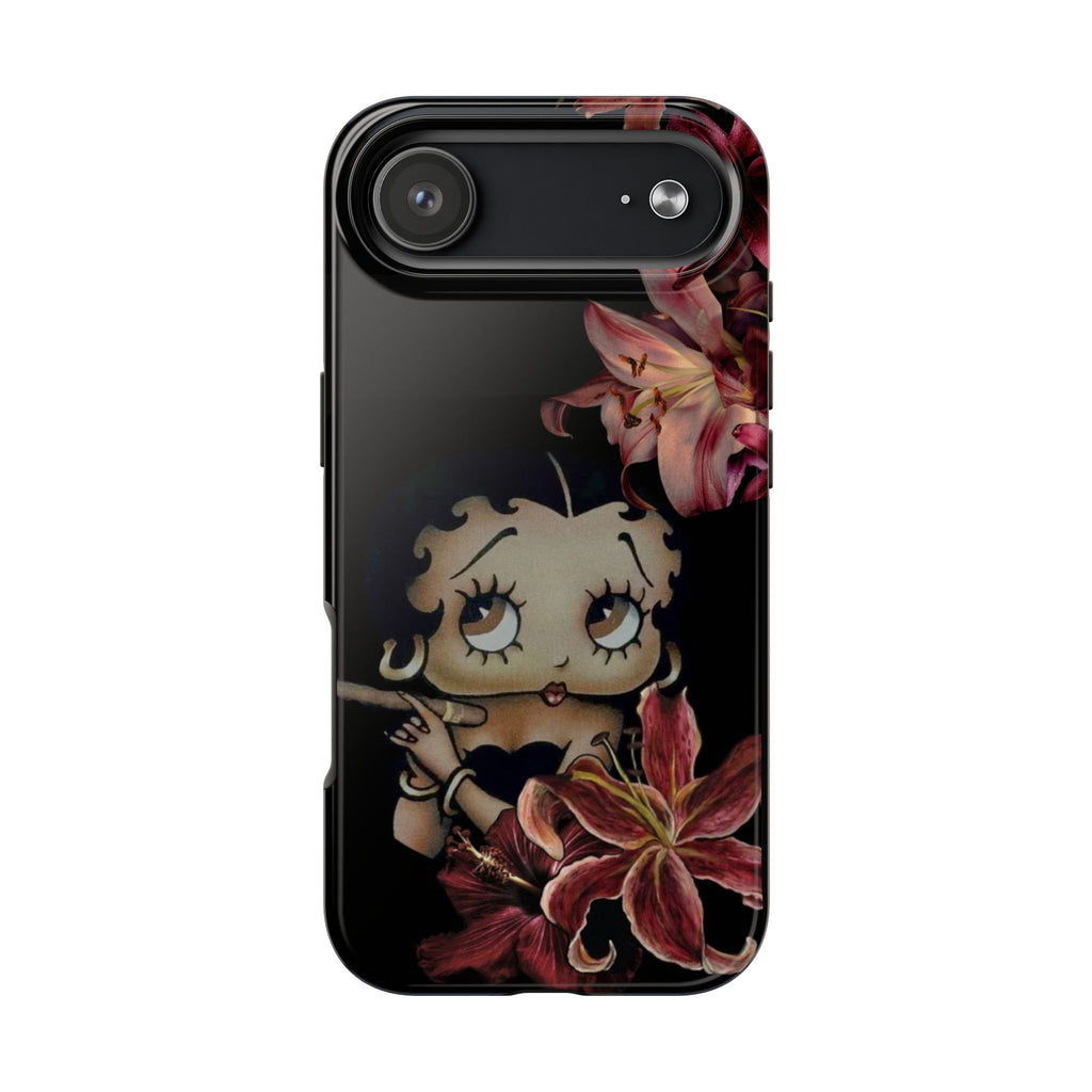 Betty Boop Red & Black Lily Phone Case — Tough Phone Case