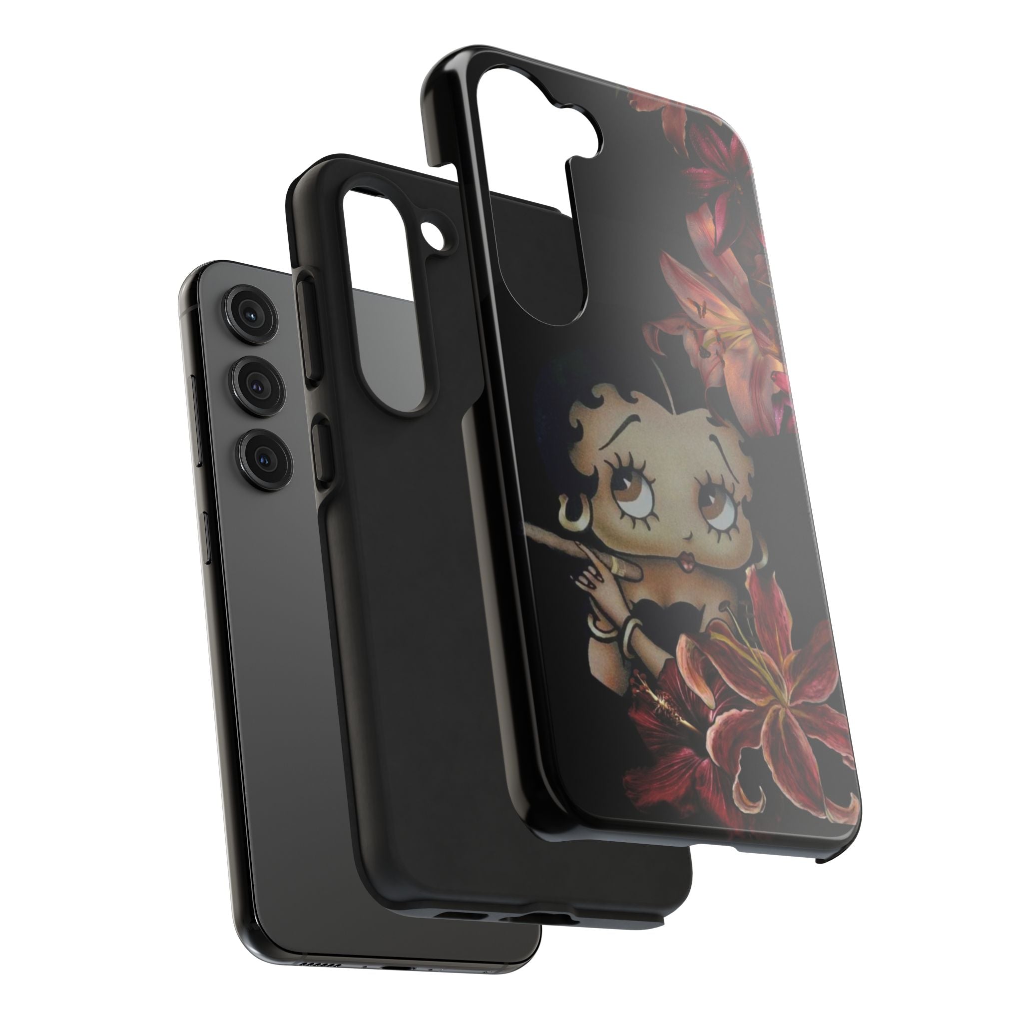 Betty Boop Red & Black Lily Phone Case — Tough Phone Case