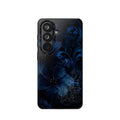 Y2K Dark Blue Glitter Floral Phone Case Impact-Resistant Cases