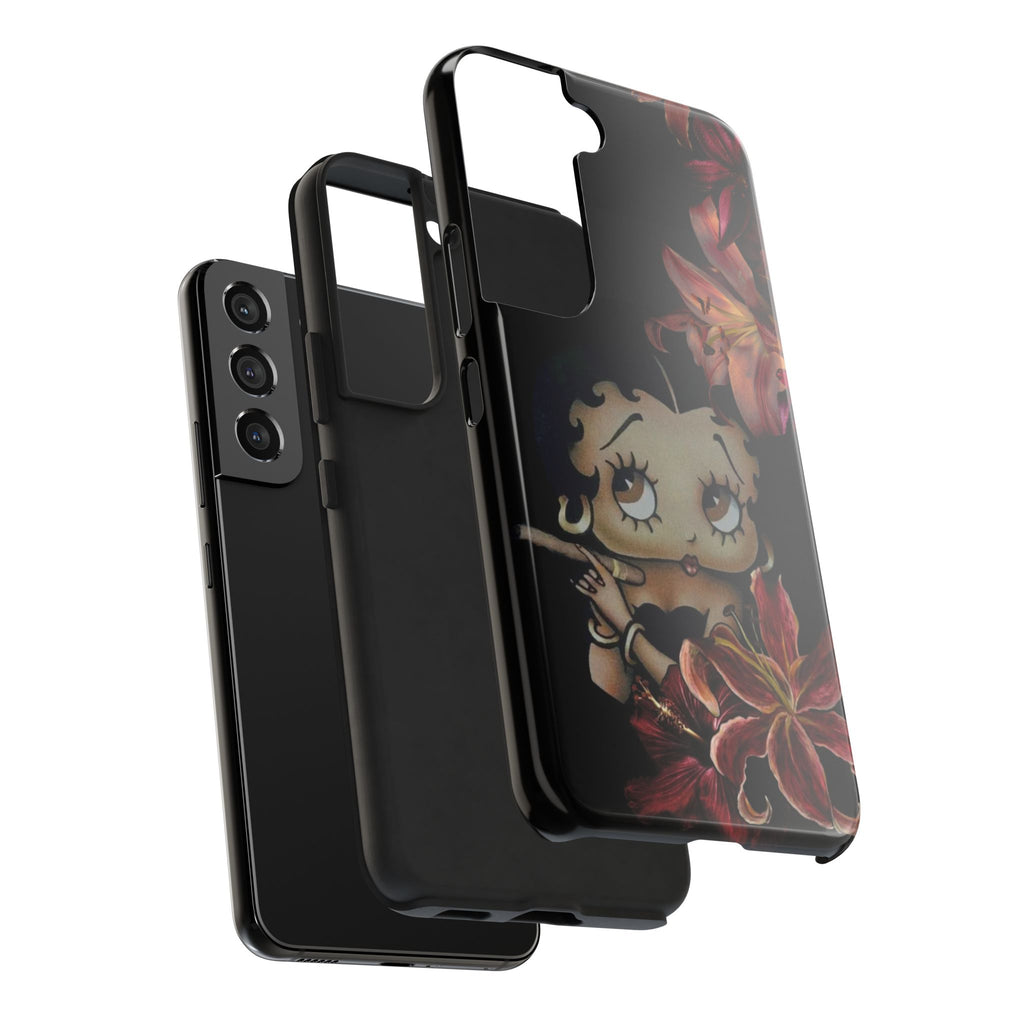 Betty Boop Red & Black Lily Phone Case — Tough Phone Case