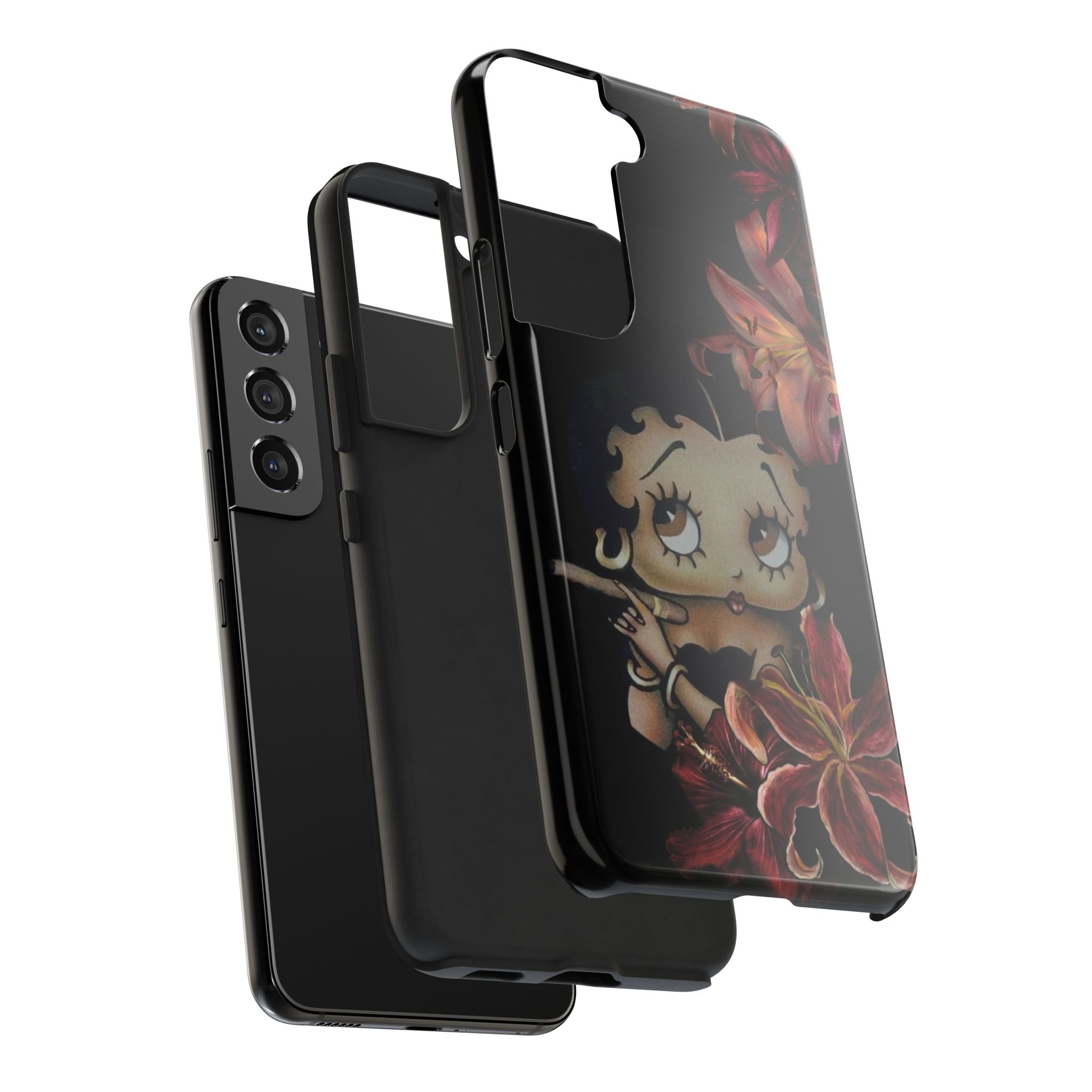 Betty Boop Red & Black Lily Phone Case — Tough Phone Case