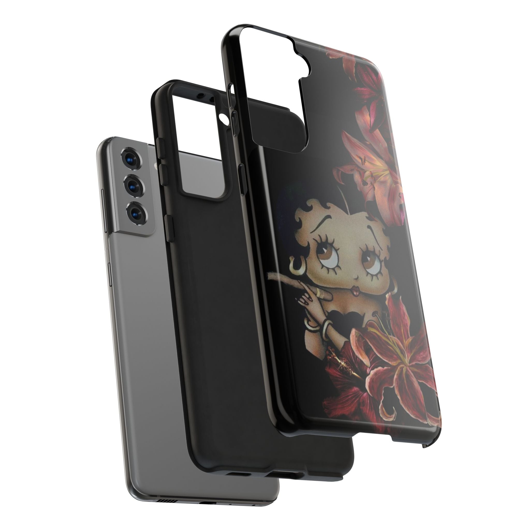Betty Boop Red & Black Lily Phone Case — Tough Phone Case