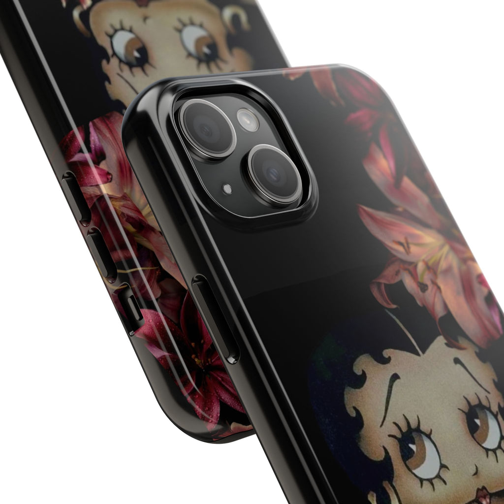 Betty Boop Red & Black Lily Phone Case — Tough Phone Case