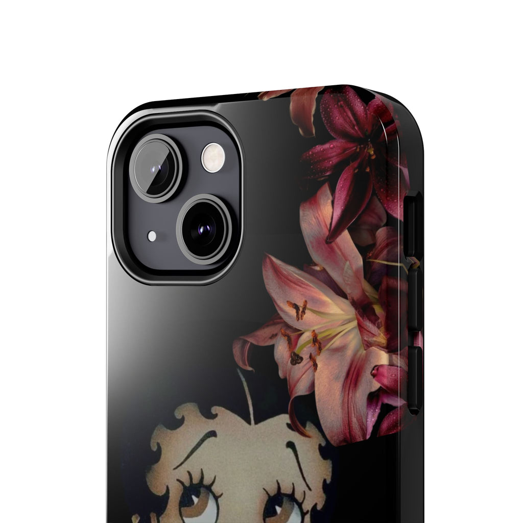 Betty Boop Red & Black Lily Phone Case — Tough Phone Case