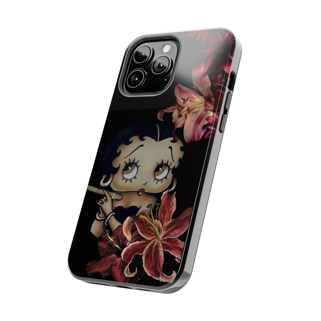 Betty Boop Red & Black Lily Phone Case — Tough Phone Case