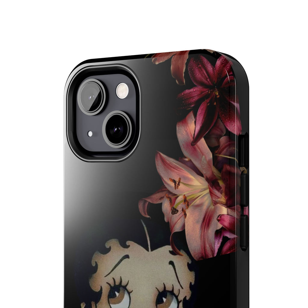 Betty Boop Red & Black Lily Phone Case — Tough Phone Case