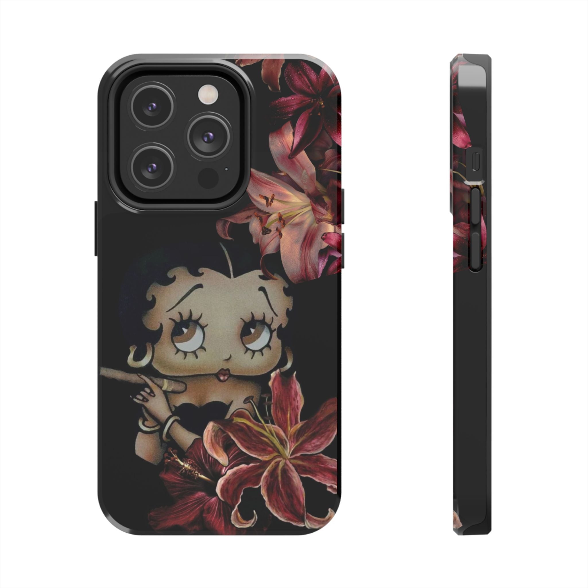 Betty Boop Red & Black Lily Phone Case — Tough Phone Case