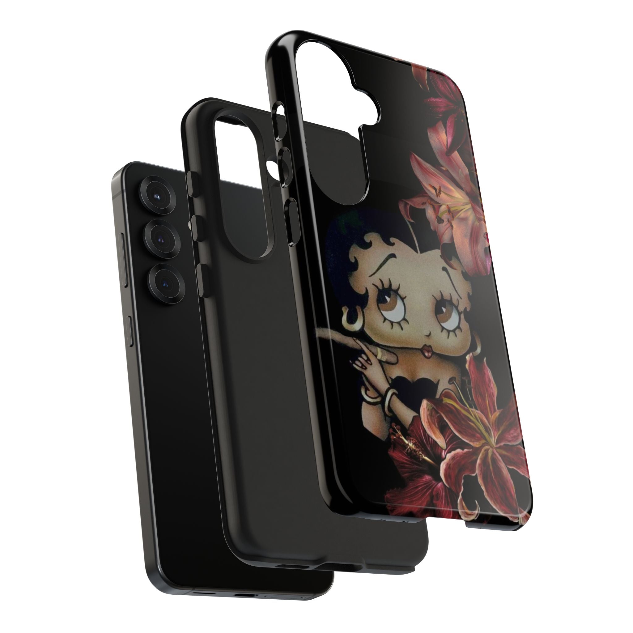 Betty Boop Red & Black Lily Phone Case — Tough Phone Case