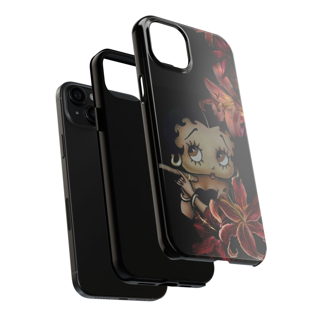Betty Boop Red & Black Lily Phone Case — Tough Phone Case