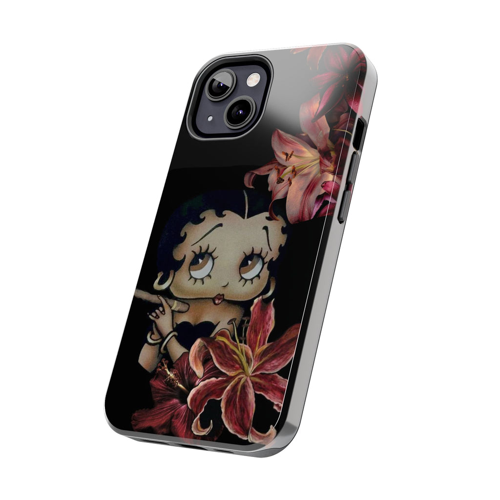 Betty Boop Red & Black Lily Phone Case — Tough Phone Case