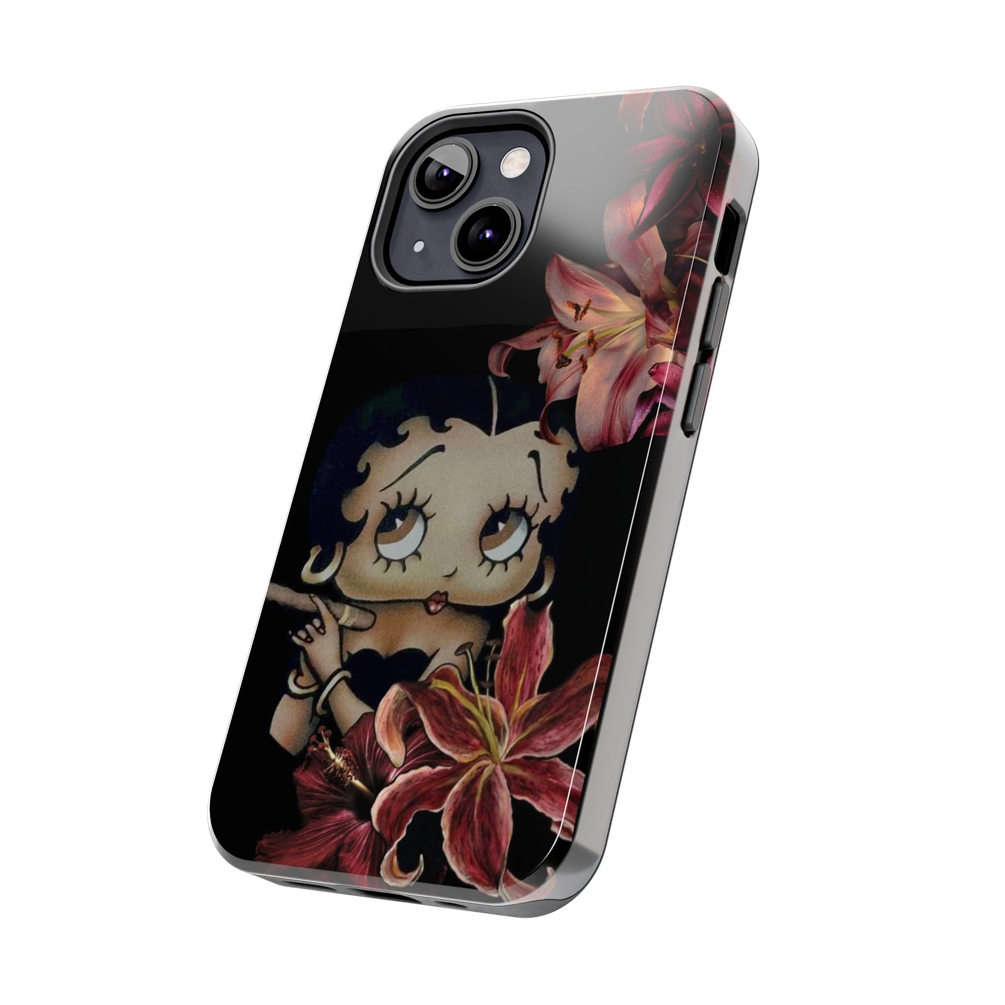 Betty Boop Red & Black Lily Phone Case — Tough Phone Case