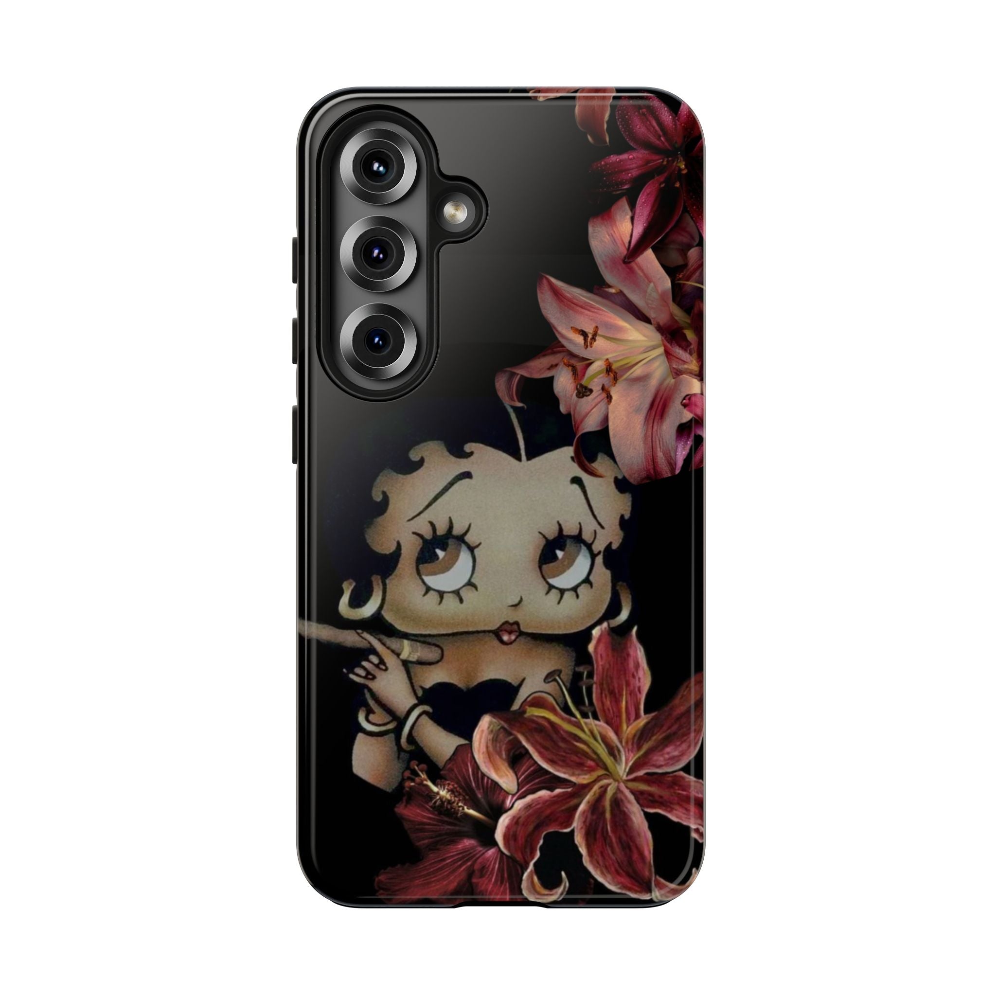 Betty Boop Red & Black Lily Phone Case — Tough Phone Case