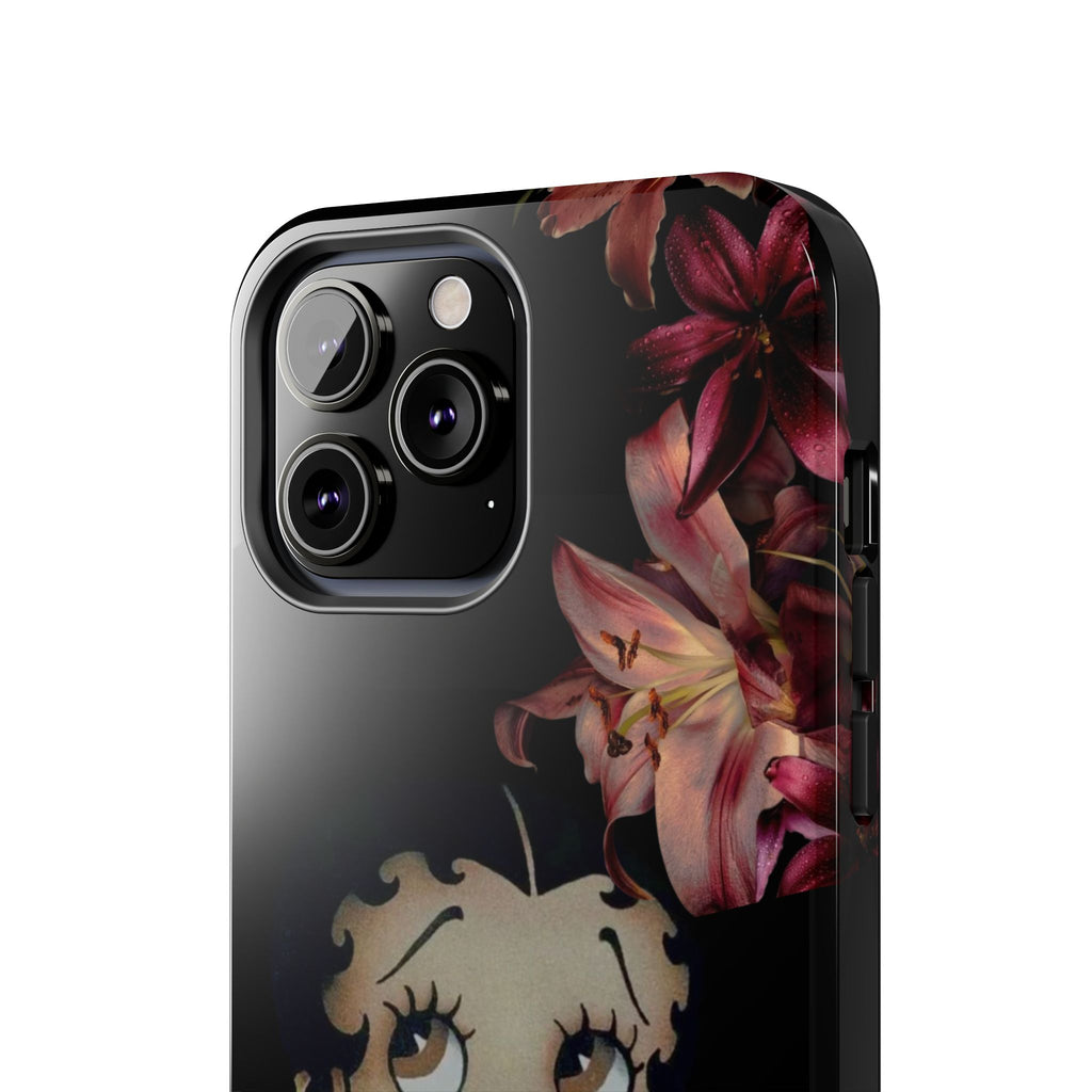 Betty Boop Red & Black Lily Phone Case — Tough Phone Case